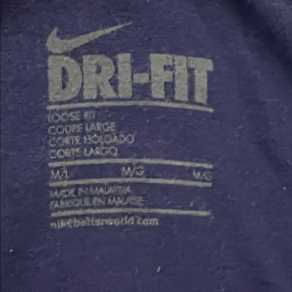 Nike Dri-Fit Blue Loose Fit Tee Shirt Size Medium - Picture 6 of 8